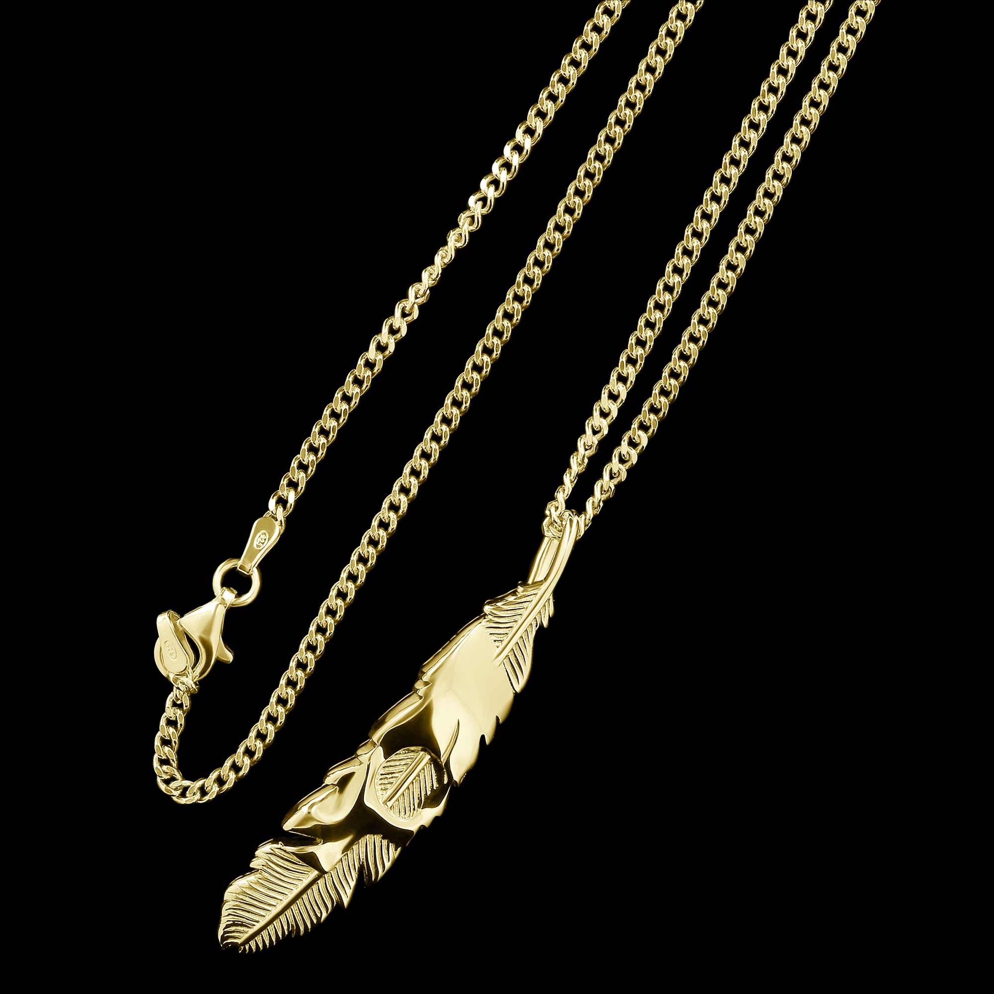 Anhänger mit Kette – Die Feder von Maat, Goldedition