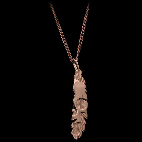 Pendentif avec chaîne - La Plume de Maat Pink Gold Edition