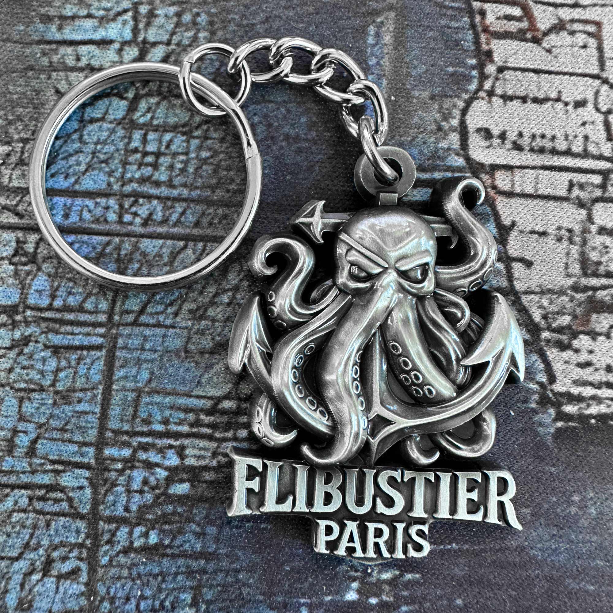 Porte clés métal étain Octosea