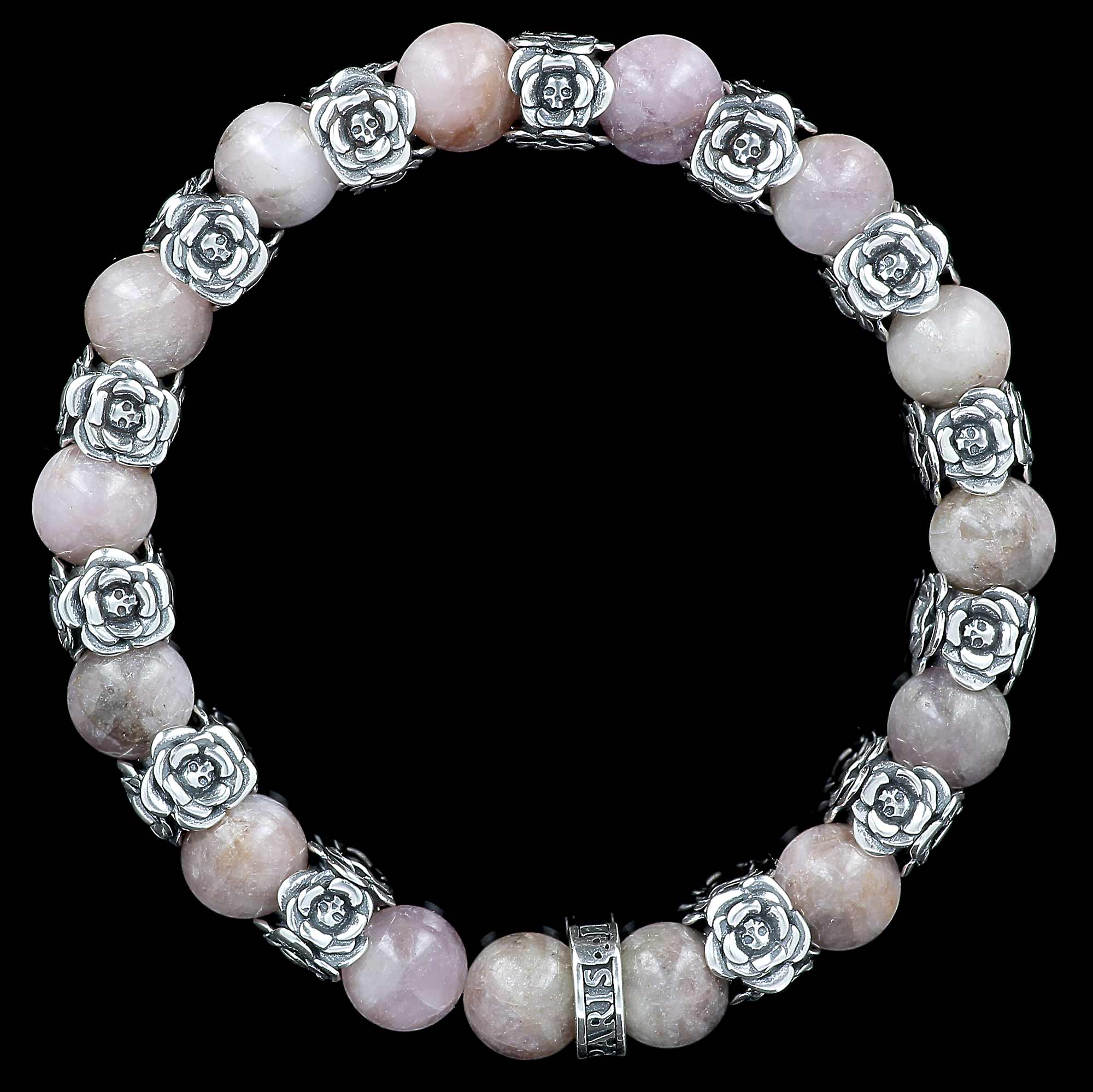 Bracelet en kunzite et roses en argent - La Revanche de Bonny