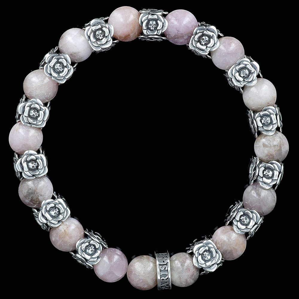 Bracelet en kunzite et roses en argent - La Revanche de Bonny