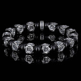 Bracelet en onyx et roses en argent | La Revanche de Bonny