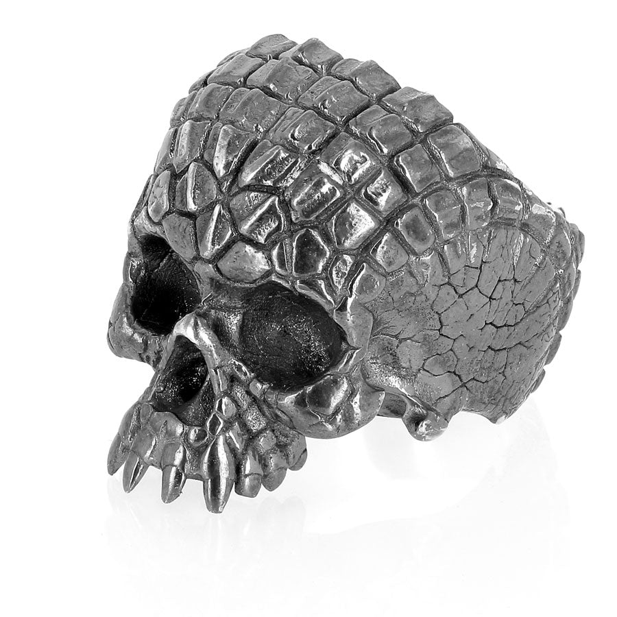 Hamlet Sobek - Bague crâne crocodile en argent 925 Sterling