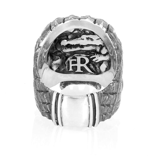 Hamlet Sobek - Bague crâne crocodile en argent 925 Sterling