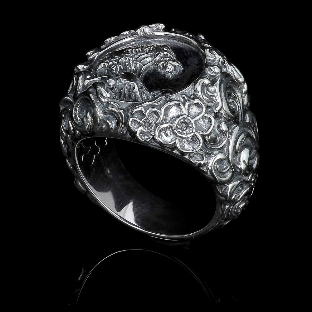 Hokusai - 925 Sterling Silver Signet Ring