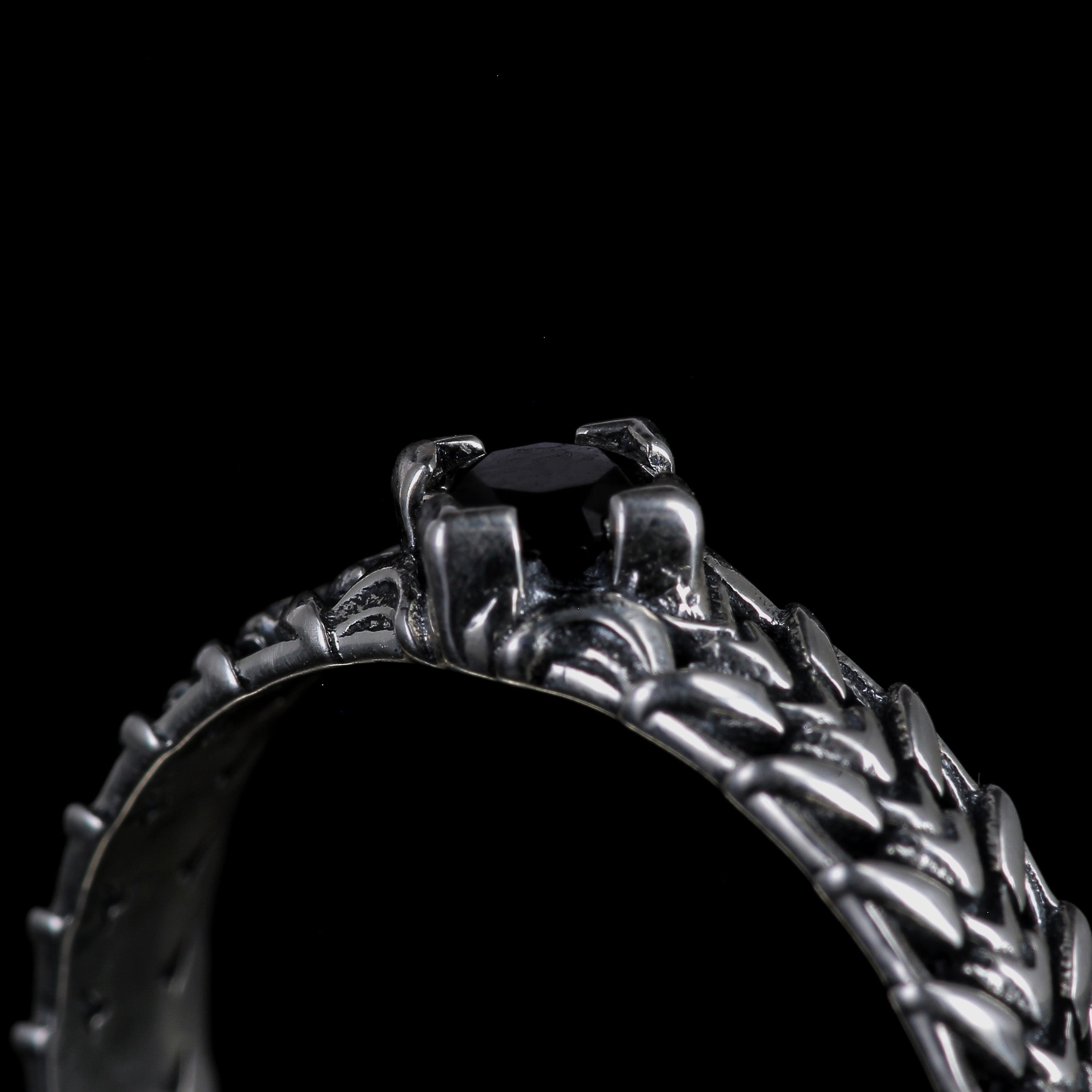 Dunkel Krone schwarze | Silberner und schwarzer Zirkonia-Ring