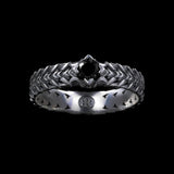 Dunkel Krone | Silberner und schwarzer Zirkonia-Ring
