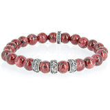 ROYALS - bracelet en jade rouge et argent 925 Sterling