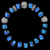 Silberne Granate | Hotaru | Okinawa Glühwürmchenperlenarmband Smaragdgrün