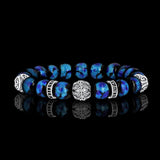 Silberne Granate | Hotaru | Okinawa Glühwürmchenperlenarmband Smaragdgrün