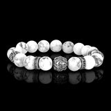 Silbernes Granatapfel-Schnee-Howlith-Armband