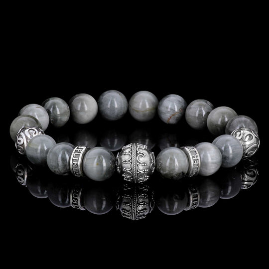 Silver Grenade - Bracelet en Oeil d'Aigle