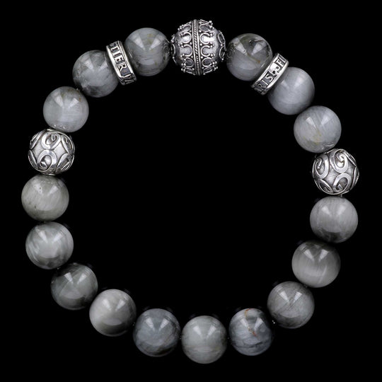 Silver Grenade - Bracelet en Oeil d'Aigle