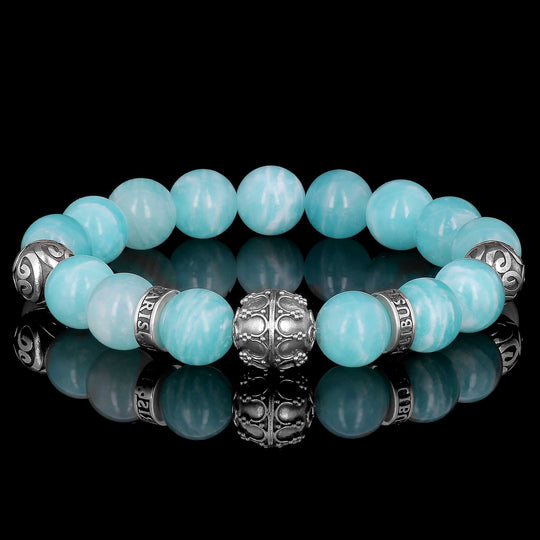 Silver Grenade - Peruvian Amazonite Bracelet | Limited Edition