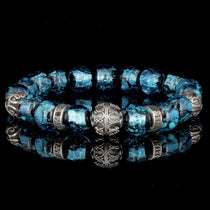 Silver Grenade – Hotaru – bracelet en perles lucioles d'Okinawa Topaze