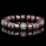 Silberne Granate | Hotaru | Okinawa Glühwürmchen-Perlenarmband