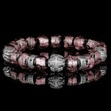 Silberne Granate | Hotaru | Okinawa Glühwürmchenperlenarmband Smaragdgrün