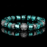 Silberne Granate | Hotaru | Okinawa Glühwürmchen-Perlenarmband