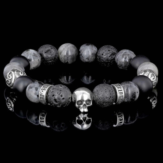 Silver Grenade Skull Candy Inagua - Bracelet in fine stones and 925 silver