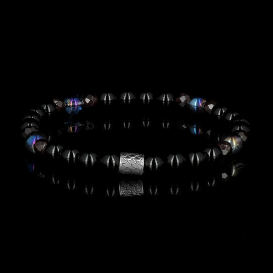 Mini Sirene Ligeia - Bracelet with onyx, garnet and blue crystal quartz