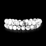 Howlite Skull Wrap | Bracelet en Howlite et argent