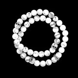 Howlite Skull Wrap | Bracelet en Howlite et argent