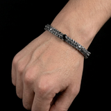 Sombre Couronne | Bracelet en argent 925 et Zircon noir