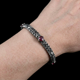 Sombre Couronne | Bracelet en argent 925 et Rubis