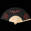 Wooden fan with graffiti skull print
