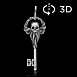Pendentif seul | La Clé de Cthulhu en argent 925