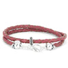 Bellamy - Pink - bracelet en cuir naturel et argent Flibustier Paris 1 -Un bracelet rock et chic à la fois qui allie le cuir nat