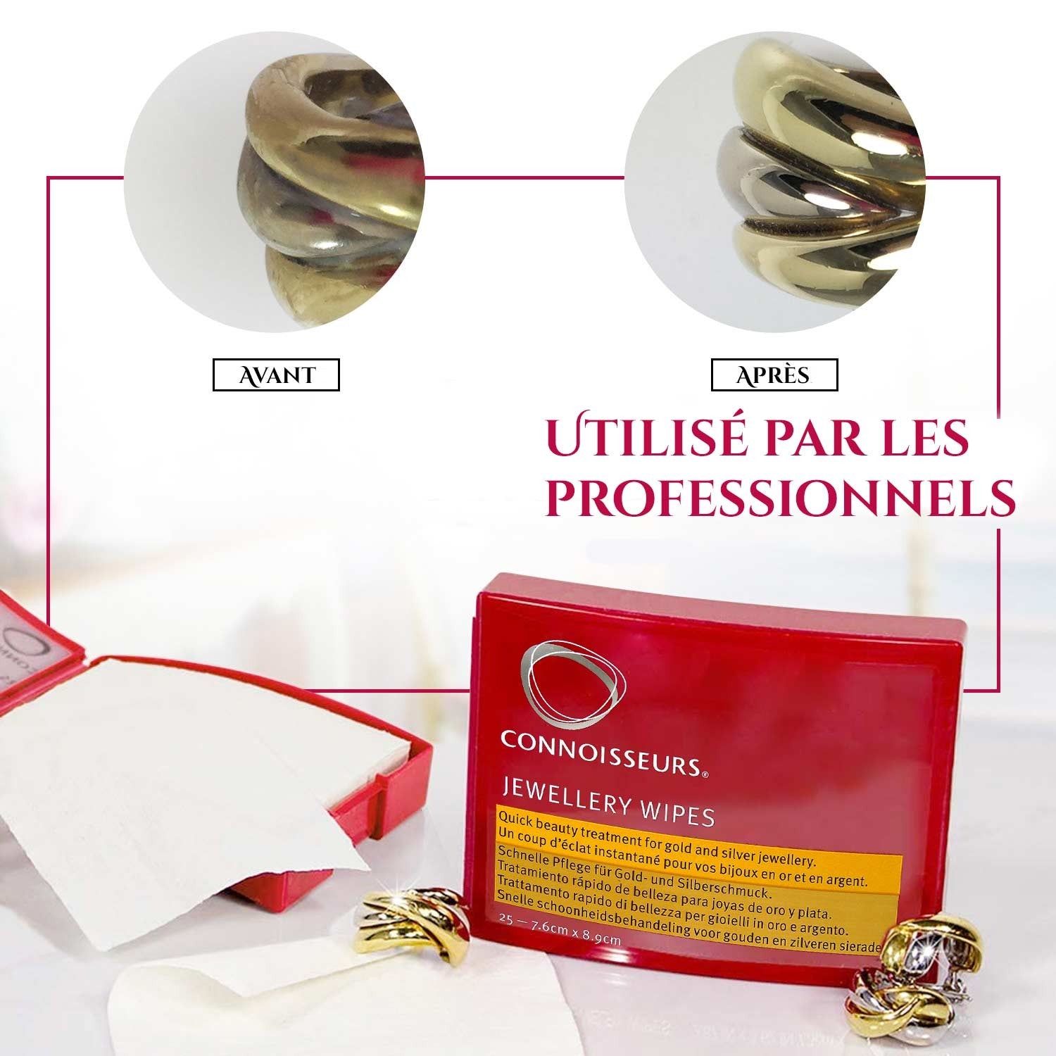 Miror Cuivre Laiton Lingettes Nettoyantes Connoisseurs Pour Bijoux