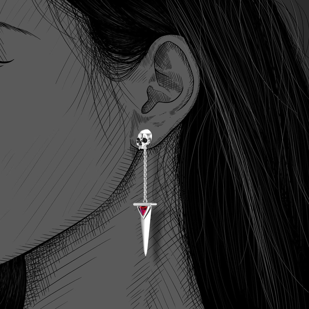 Pendantes d'oreilles Blood Dagger en argent