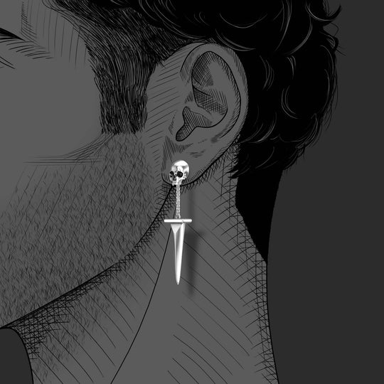 Pendantes d'oreilles Dagger en argent